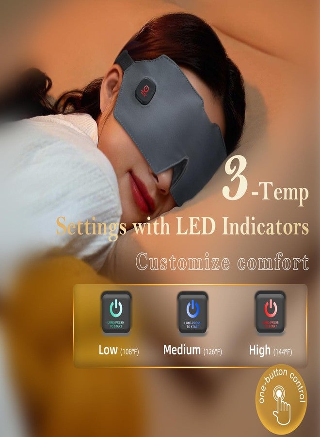 uncn Heated Eye Mask for Dry Eyes, Cordless Eye Mask Warm Compress with Washable Cover, Blackout for Travel - Image 3